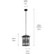 Beacon Square 1 Light 9.5 inch Textured Black Outdoor Hanging Pendant