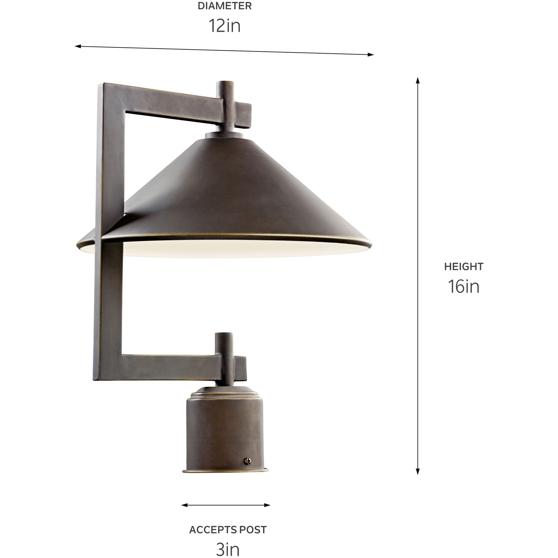 Ripley 1 Light 16 inch Olde Bronze Outdoor Post Lantern