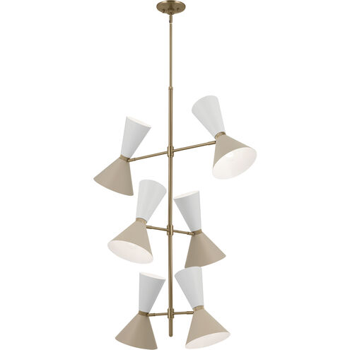 Phix LED 22.5 inch Champagne Bronze with Greige and White Foyer Chandelier Ceiling Light