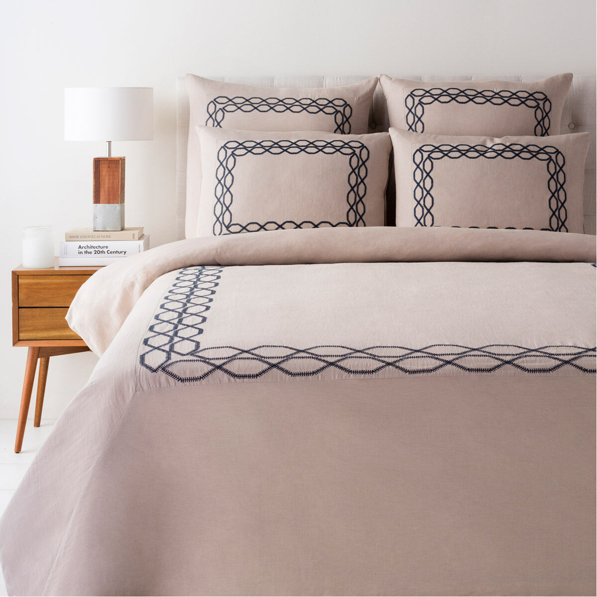 Afia Khaki, Navy Full/Queen Duvet