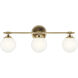 Benno 3 Light 24.5 inch Champagne Bronze Bath Bracket Wall Light, 3 Arm