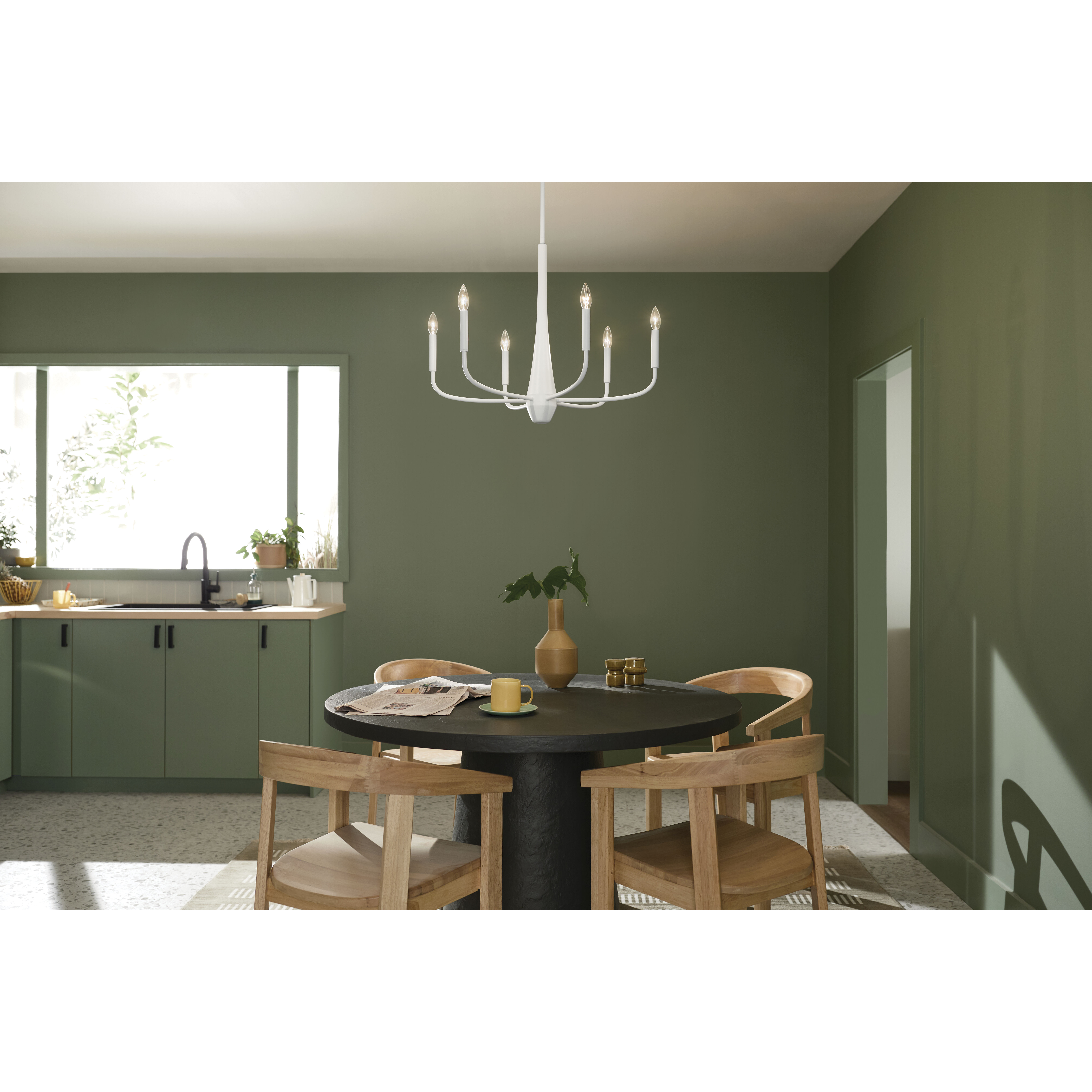 Deela LED 28 inch White Chandelier Ceiling Light