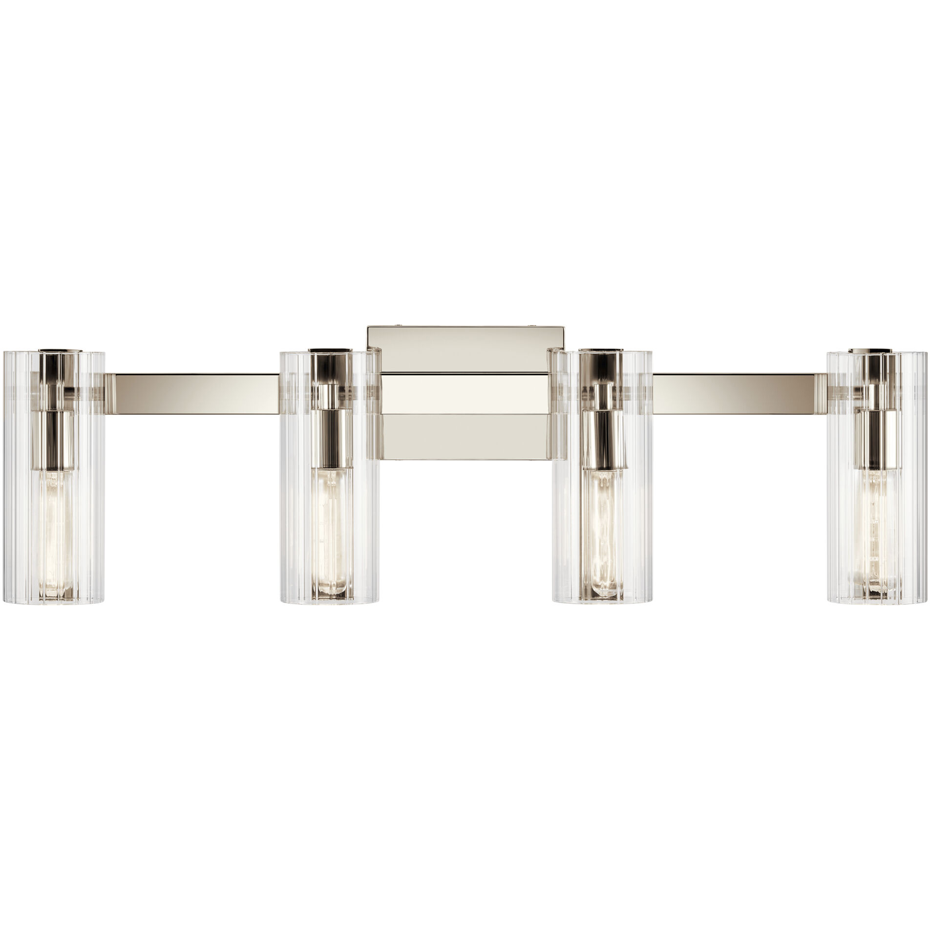 Jemsa 4 Light 32 inch Polished Nickel Bath Bracket Wall Light, 4 Arm