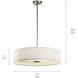Independence 3 Light 24 inch Brushed Nickel Pendant/Semi Flush Ceiling Light in Satin Etched Tempered