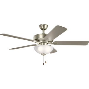 Basics Pro Select 52 inch Brushed Nickel with Walnut Blades Ceiling Fan