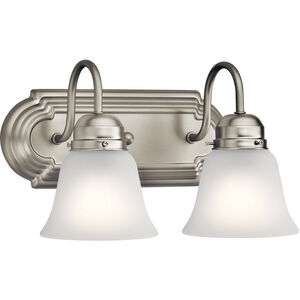 Independence 2 Light 12 inch Brushed Nickel Wall Mt Bath 2 Arm Wall Light