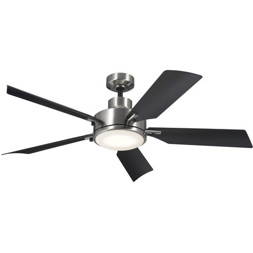 Guardian 54 inch Brushed Stainless Steel with Black Blades Ceiling Fan