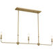 Pallas 3 Light 4.5 inch Brushed Natural Brass Chandelier Ceiling Light