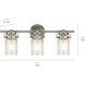 Brinley 3 Light 24 inch Brushed Nickel Wall Mt Bath 3 Arm Wall Light