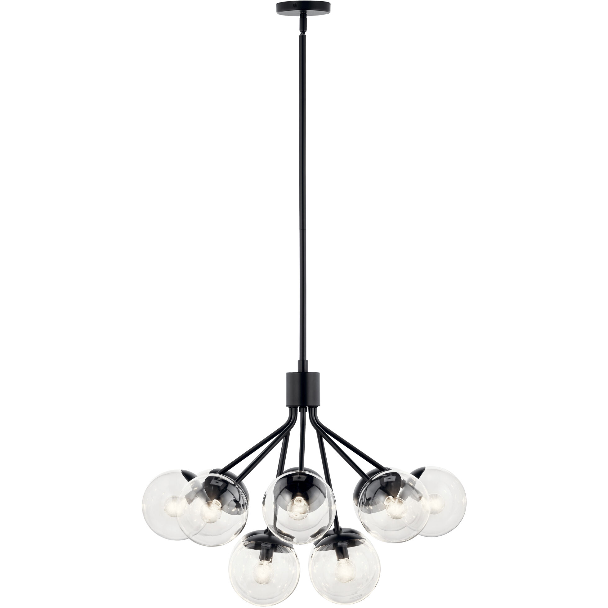 Silvarious 12 Light Black Chandelier/Semi Flush Ceiling Light