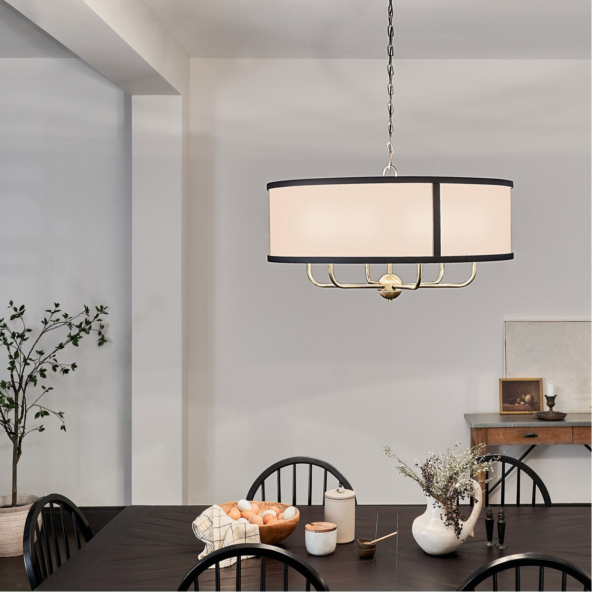 Homestead Heddle 6 Light 30.5 inch Natural Brass Chandelier Ceiling Light