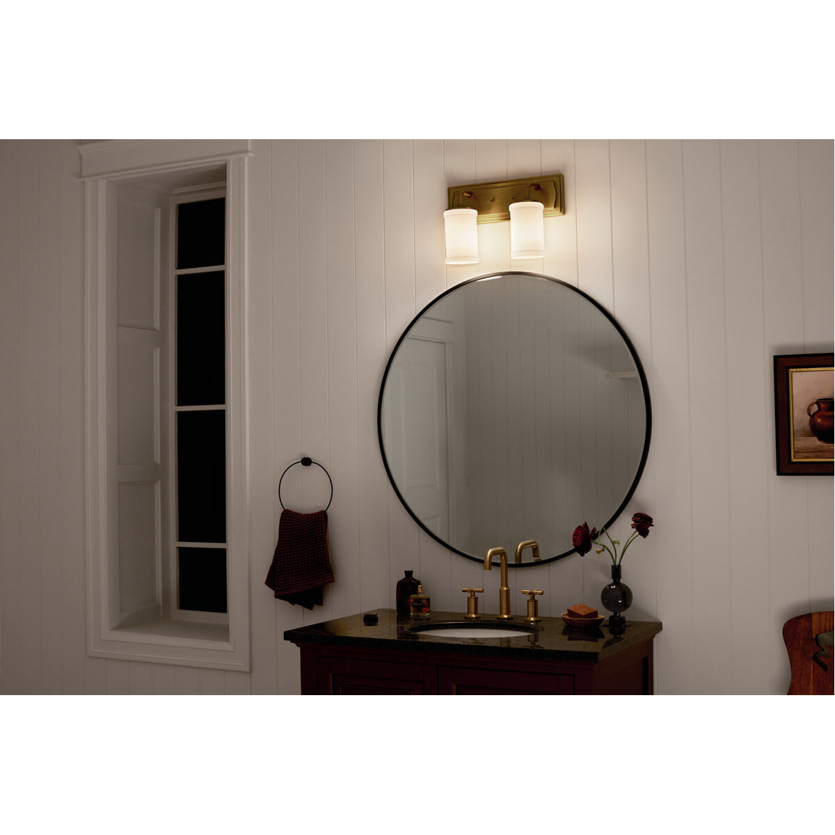 Homestead Vetivene 2 Light 15 inch Natural Brass Vanity Light Wall Light, Vetivene