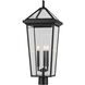 Regence 3 Light 28.75 inch Black Textured Outdoor Post Lantern