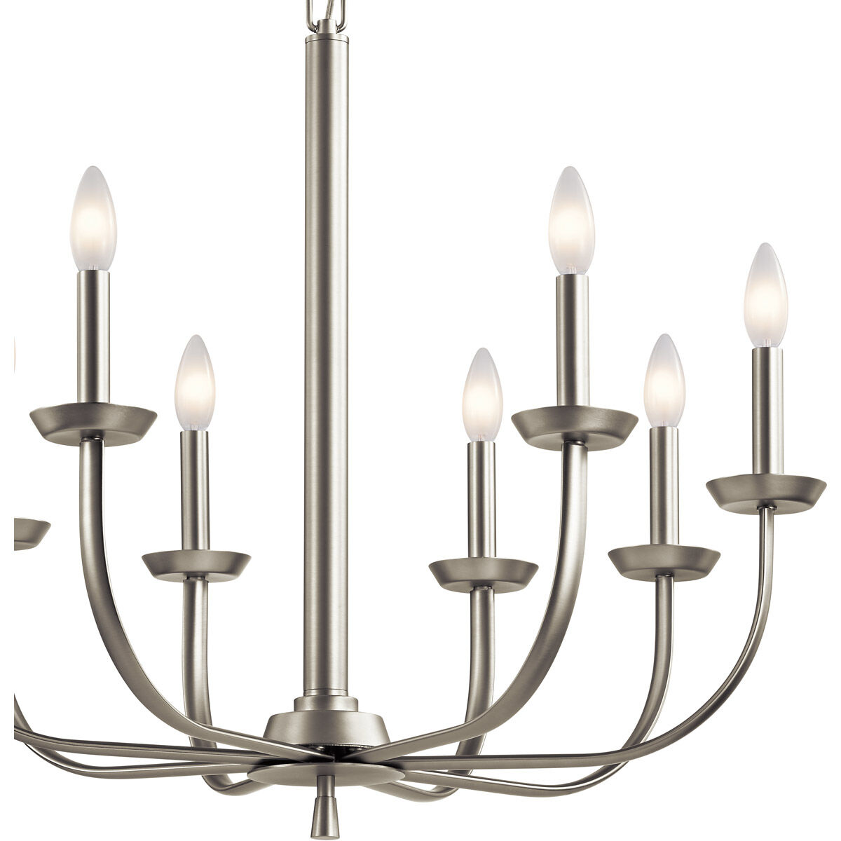 Kennewick 8 Light 27 inch Brushed Nickel Chandelier 1 Tier Medium Ceiling Light