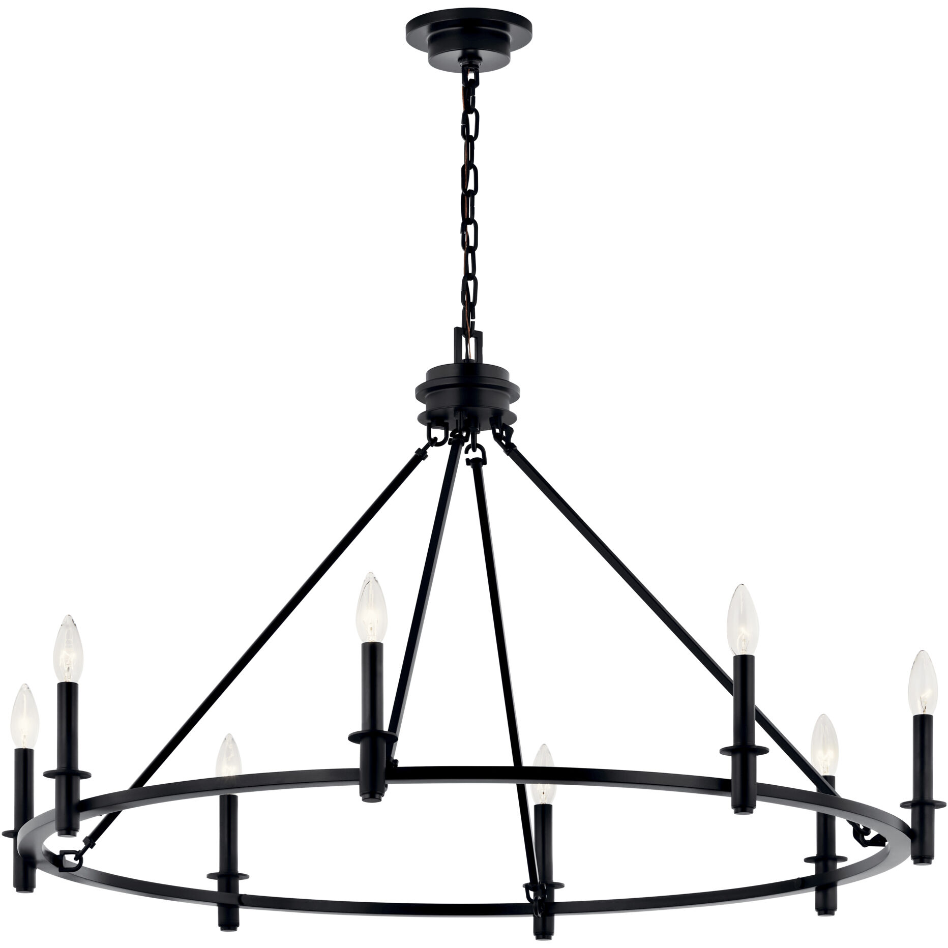 Carrick 8 Light Black Chandelier Ceiling Light, 1 Tier Medium
