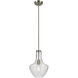 Everly 1 Light Brushed Nickel Pendant Ceiling Light in Clear