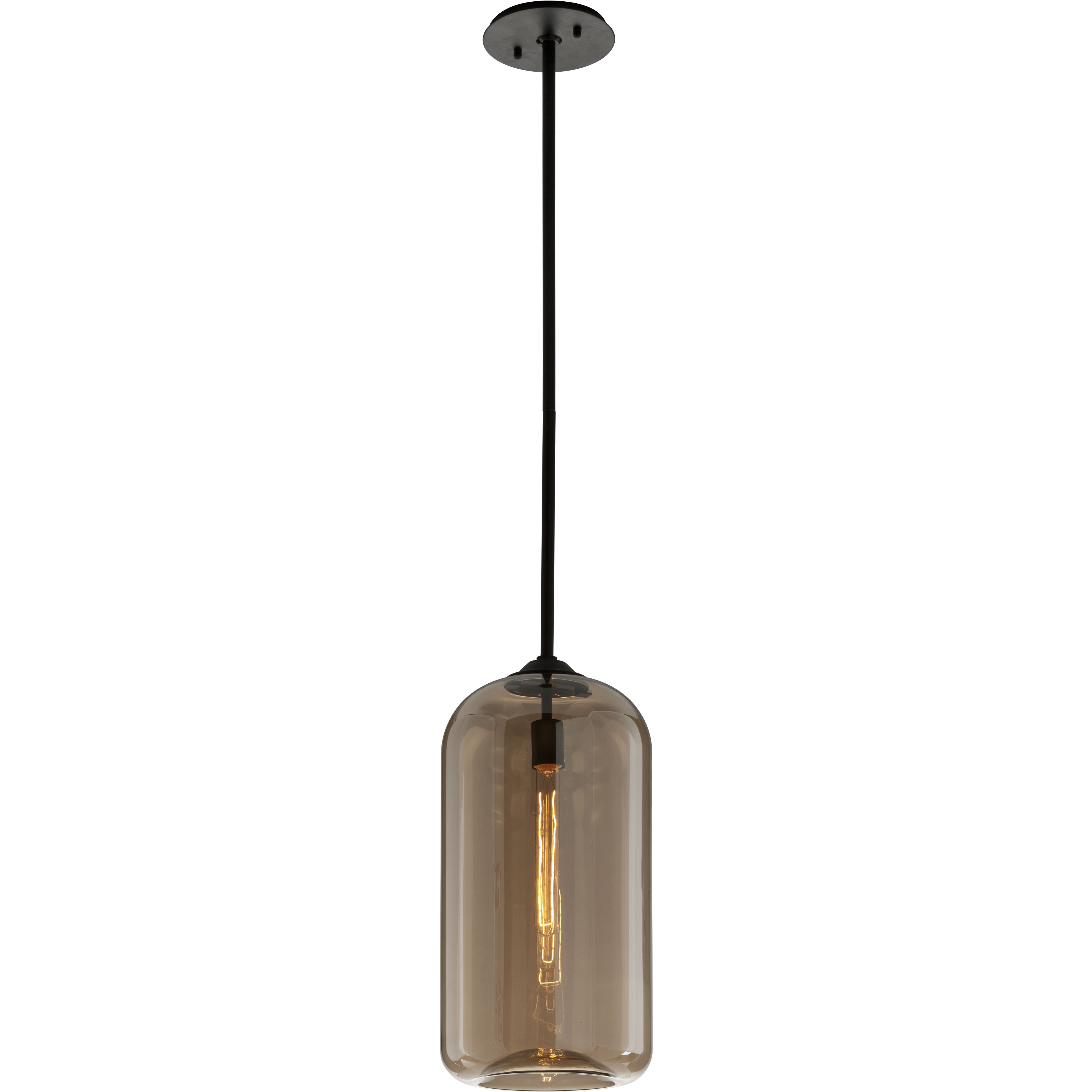 District 1 Light 10 inch Soft Black Pendant Ceiling Light