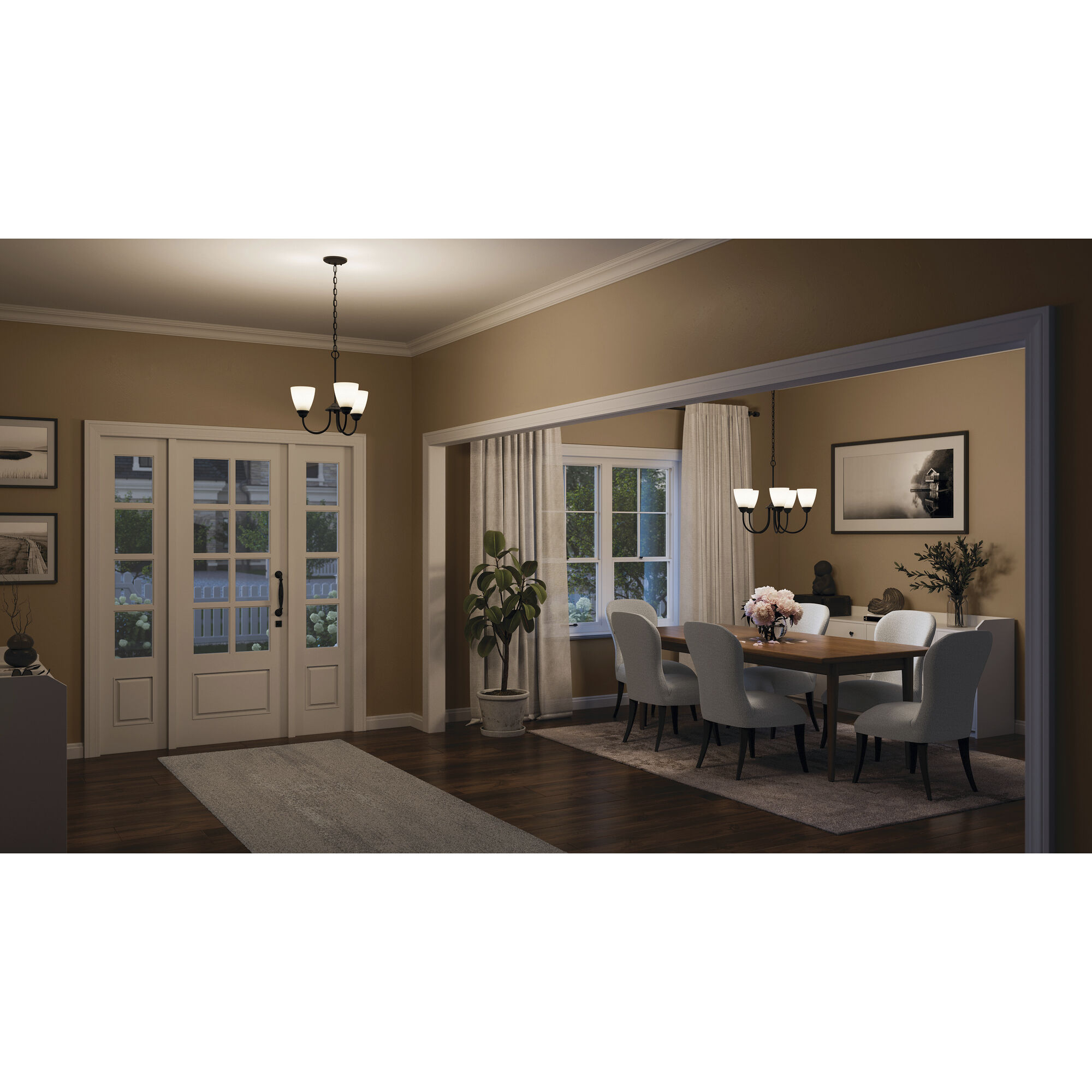 Jolie 3 Light Black Mini Chandelier Ceiling Light in Incandescent