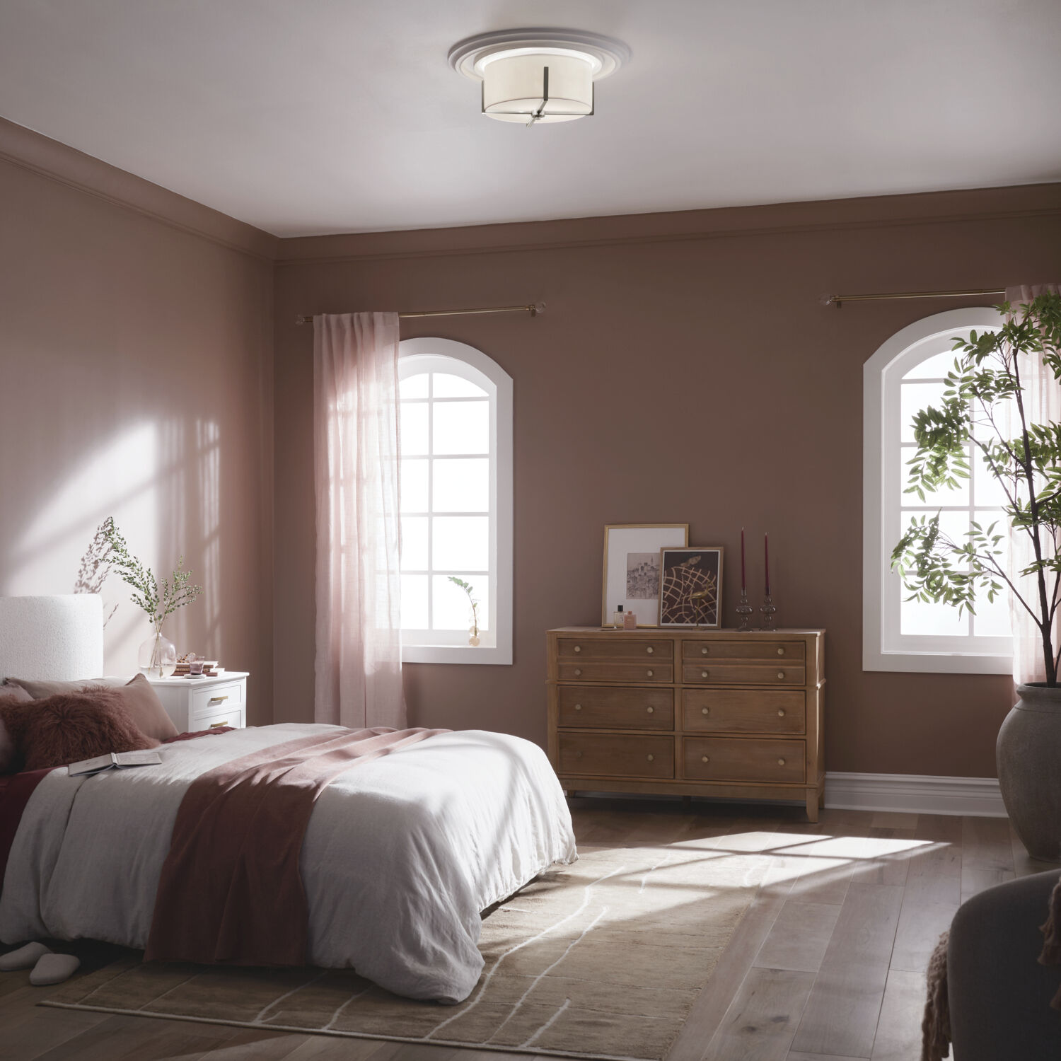 Malen LED 15.5 inch Classic Pewter Flush Mount Ceiling Light