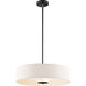 Independence 3 Light 20 inch Black Pendant/Semi Flush Ceiling Light