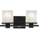 Tully 2 Light 15 inch Black Bath Bracket Wall Light, 2 Arm