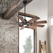 Gentry 65 inch Distressed Black with Walnut Blades Ceiling Fan in Walnut/Walnut Shadowed