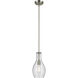 Everly 1 Light Brushed Nickel Pendant Ceiling Light in Clear
