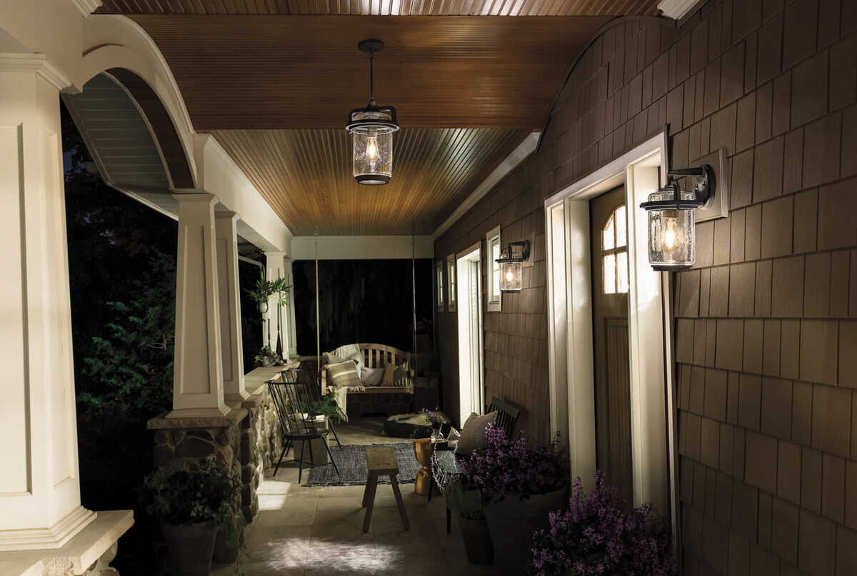 Andover 1 Light 14 inch Weathered Zinc Outdoor Wall, Medium