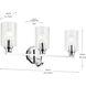 Gioe 3 Light 24.25 inch Chrome Vanity Light Wall Light