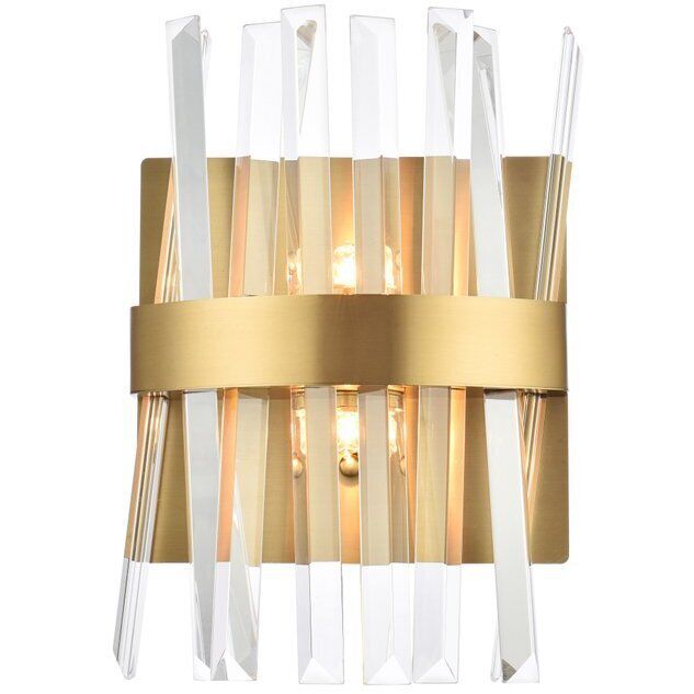 Serephina 2 Light 8 inch Satin Gold Bath Sconce Wall Light