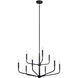 Madden 9 Light Black Chandelier Ceiling Light, 2 Tier