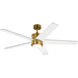 Brahm 56 inch Natural Brass with Walnut Blades Ceiling Fan
