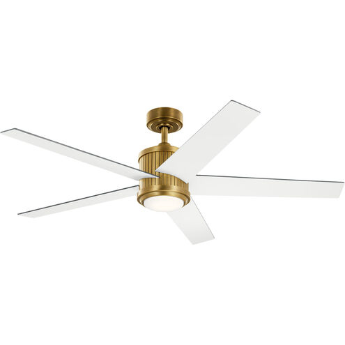Brahm 56 inch Natural Brass with Walnut Blades Ceiling Fan