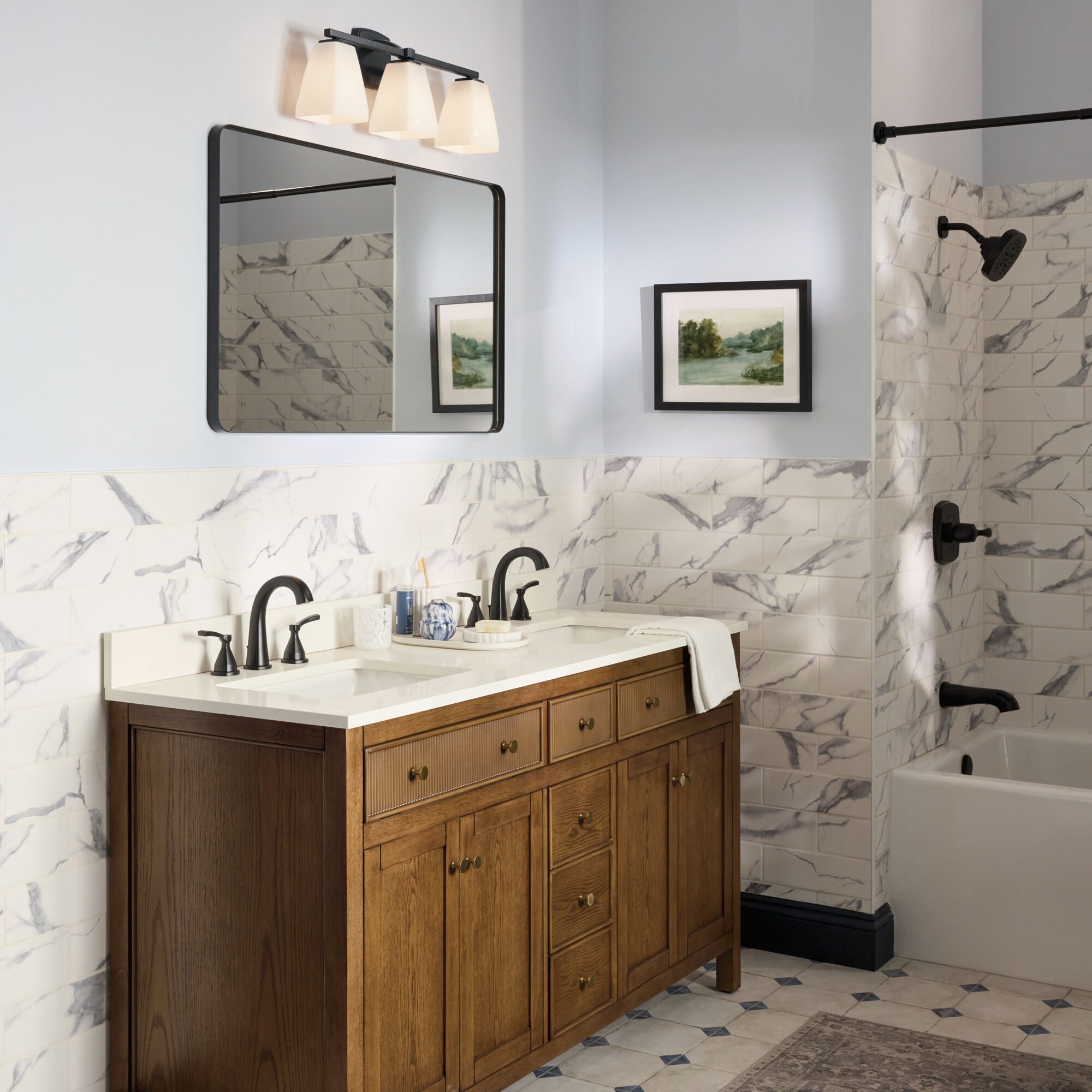 Marant 3 Light 23.75 inch Black Vanity Light Wall Light