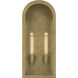 Marea 2 Light 25 inch Natural Brass Outdoor Wall Light