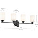 Gioe 4 Light 32.25 inch Black Vanity Light Wall Light