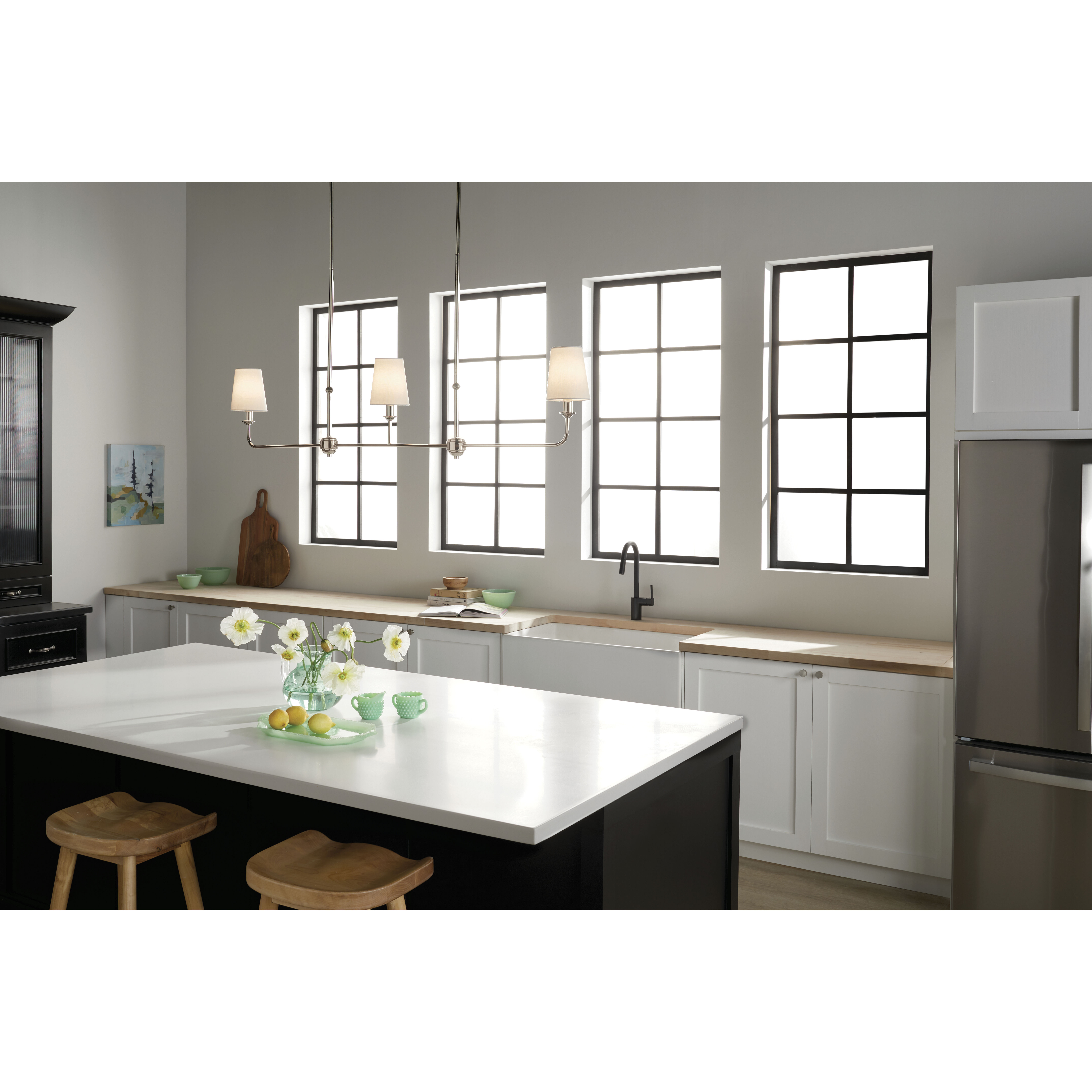 Pallas 3 Light 4.5 inch Polished Nickel Chandelier Linear Ceiling Light