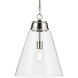 Marsailli 1 Light Polished Nickel Pendant Ceiling Light in Clear, Large