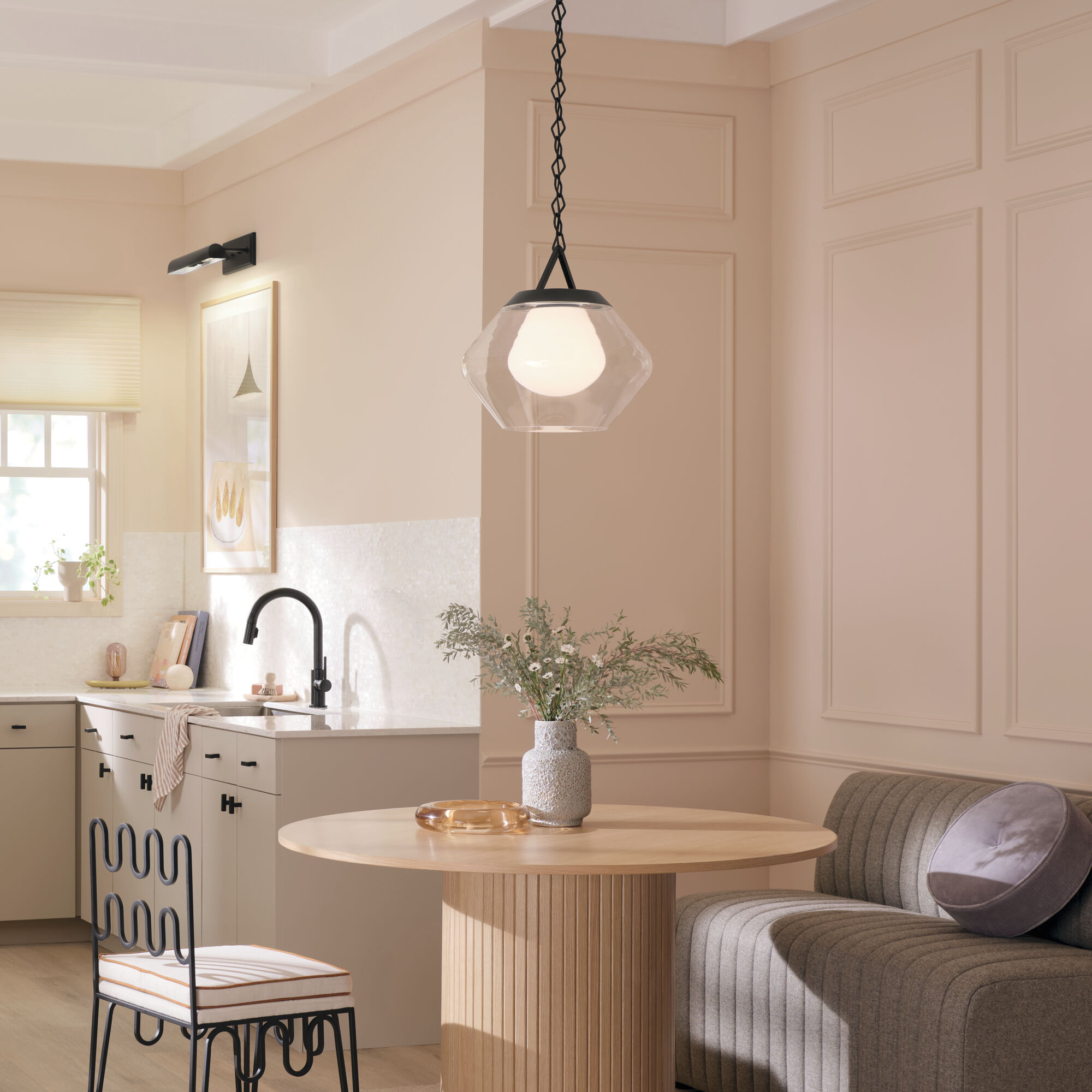 Nella 1 Light Black Pendant Ceiling Light