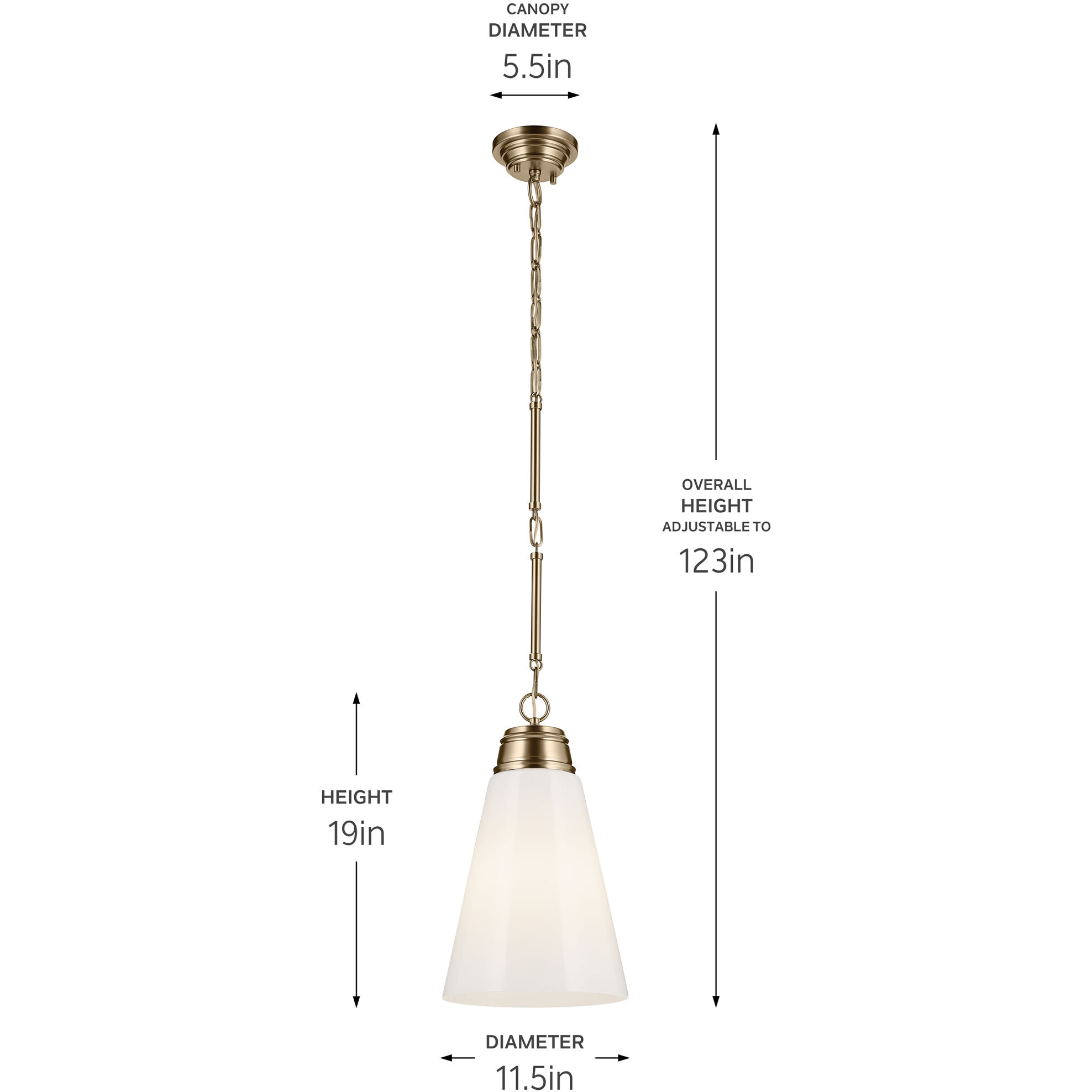 Marsailli 1 Light Champagne Bronze Pendant Ceiling Light, Medium