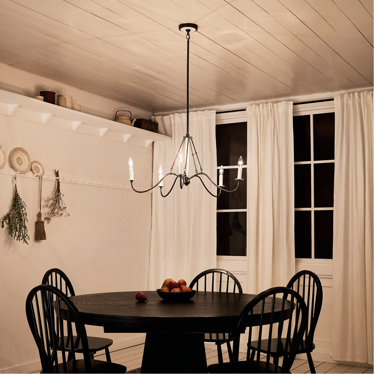 Homestead Freesia 5 Light 31 inch Anvil Iron Chandelier Ceiling Light, Freesia