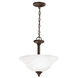 Wynberg 2 Light 15 inch Olde Bronze Inverted Pendant/Semi Flush Ceiling Light in Satin Etched Glass, Incandescent