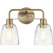 Meller 2 Light 15.25 inch Champagne Bronze Bath Vanity Light Wall Light