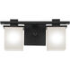 Tully 2 Light 15 inch Black Bath Bracket Wall Light, 2 Arm