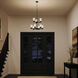 Stamos 9 Light Black Chandelier Ceiling Light in Satin Etched Glass
