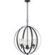 Winslow 3 Light 25 inch Black Chandelier 1 Tier Medium Ceiling Light, Medium