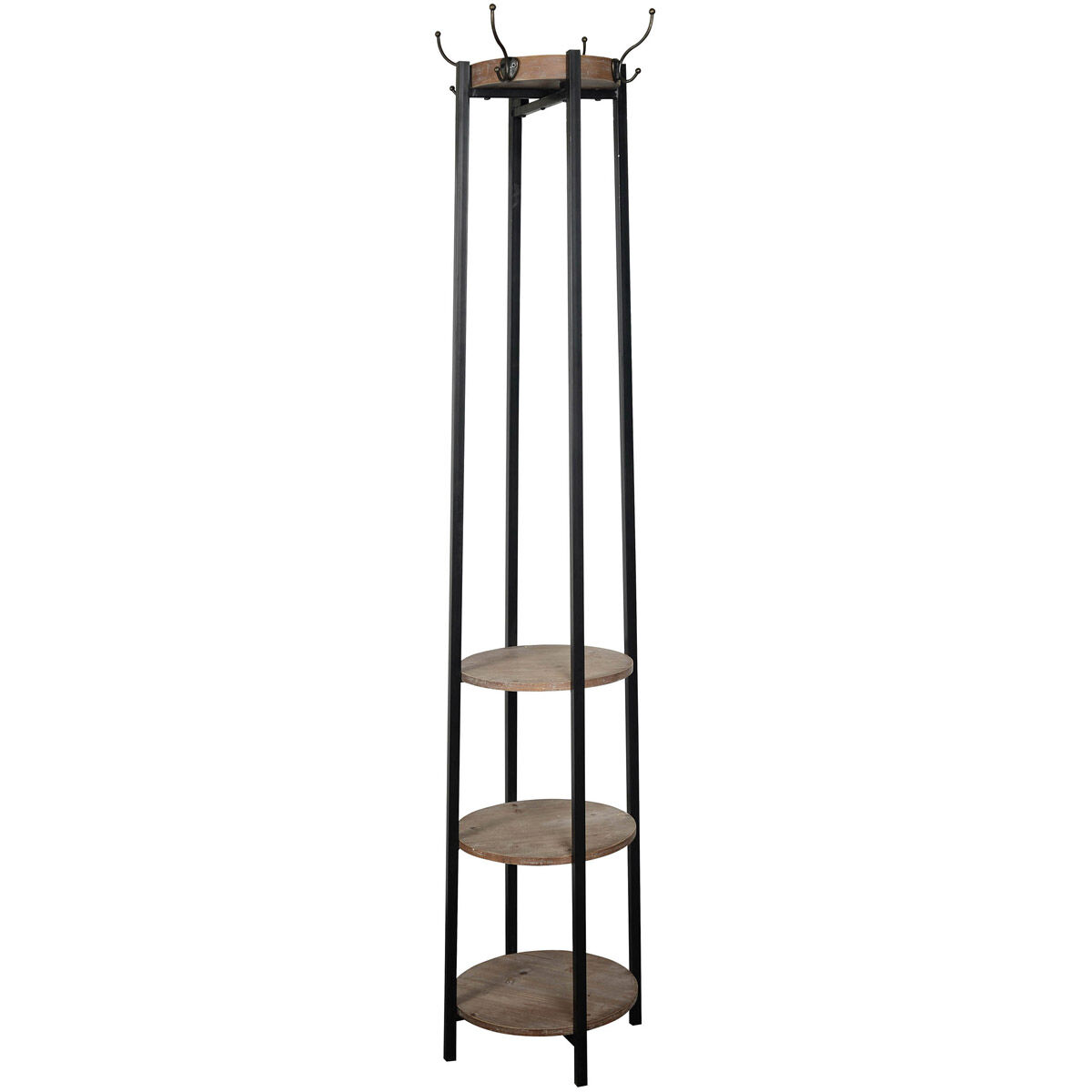 Cameron 72 inch Black and Brown Coat Rack