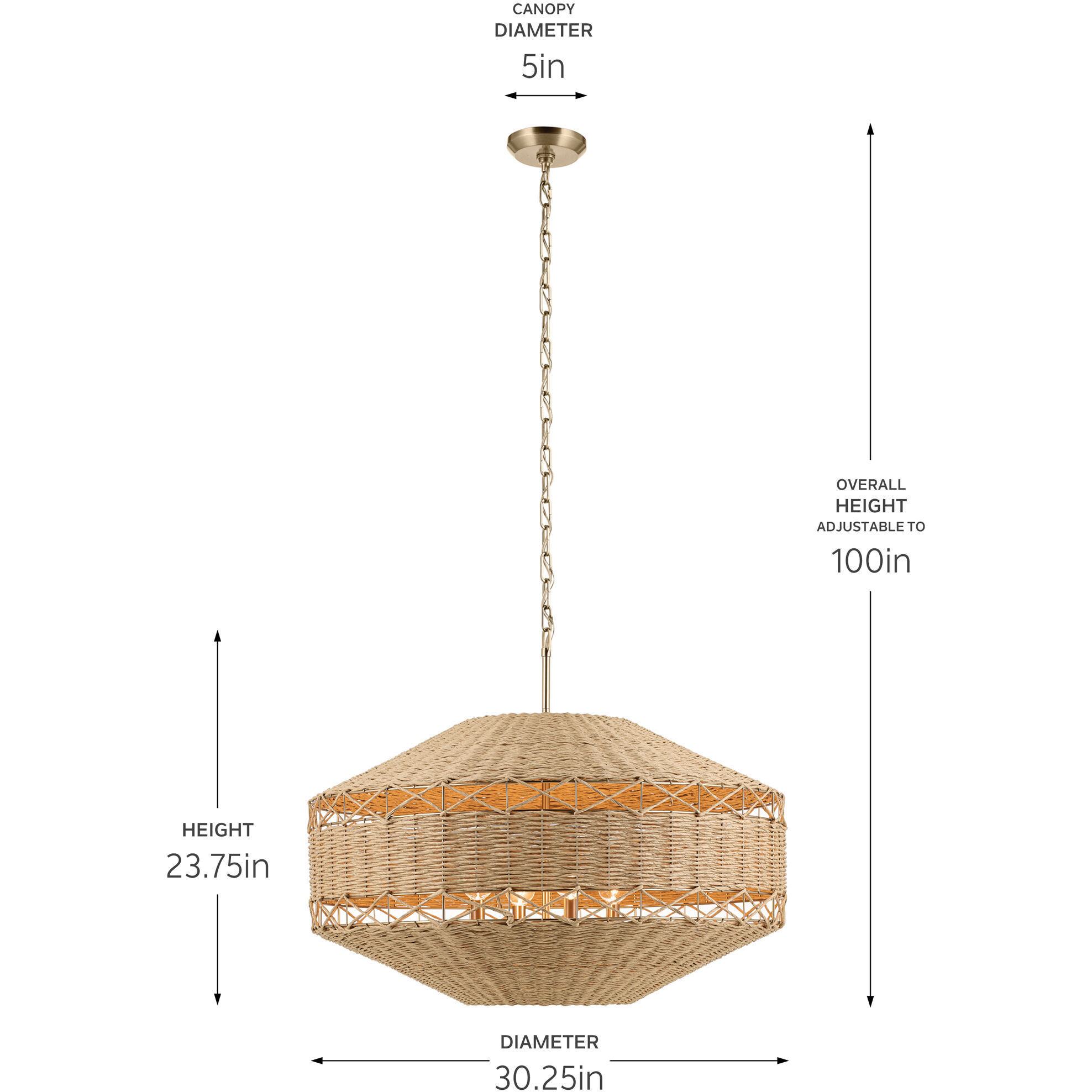 Lulo 4 Light Champagne Bronze Pendant Ceiling Light