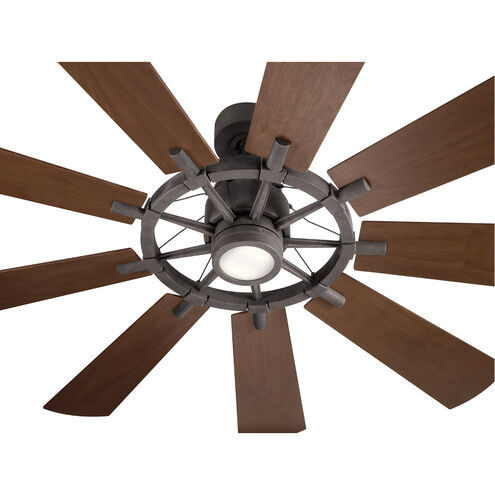 Gentry 65 inch Weathered Zinc with Wthrd Wh Wn Blades Ceiling Fan in Weathered White Walnut/Walnut