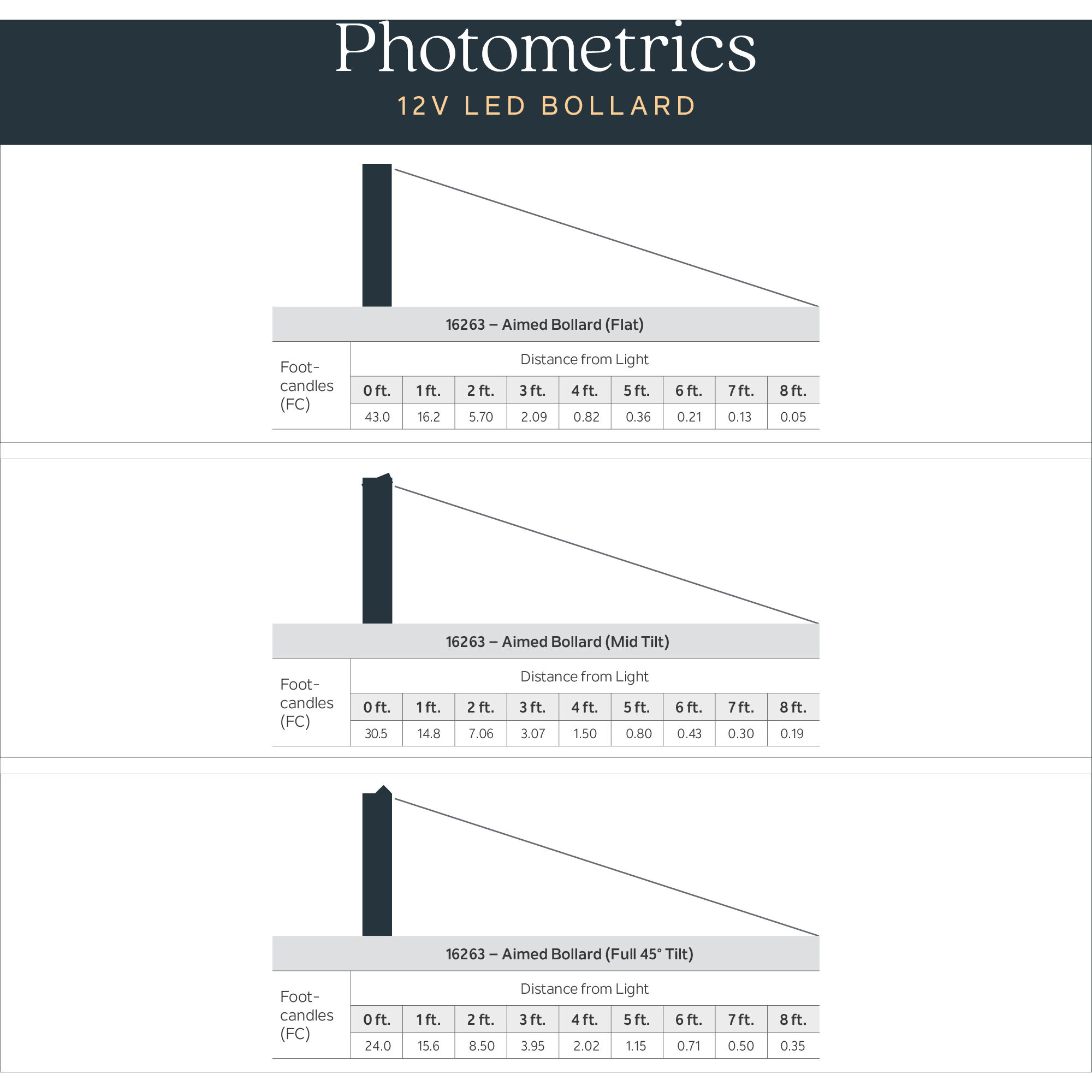 Independence 12 AC/DC 5 watt Textured Black Aimed Bollard in 3000K